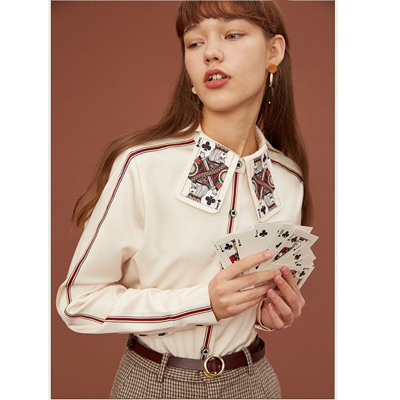 [Camoooni Water Series]★Shirt★ Tops Fashion Original Unique SML Playing Card Pattern