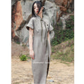 Load image into Gallery viewer, [Da Qinglong Shu Series] ★China style dress★ Improved cheongsam dress Color scheme Improves temperament Long length Silver gray
