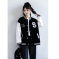 Load image into Gallery viewer, [ZISU0 series] ★Outer★ Stadium jacket fashion ladies black black color scheme alphabet
