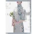 Load image into Gallery viewer, [Dust Smoke Cloud Dream --- Unlan Jade Nishiki Series]★China-style dress★Cheongsam dress, Chinese clothes, short sleeves, long length, butterfly ornament included
