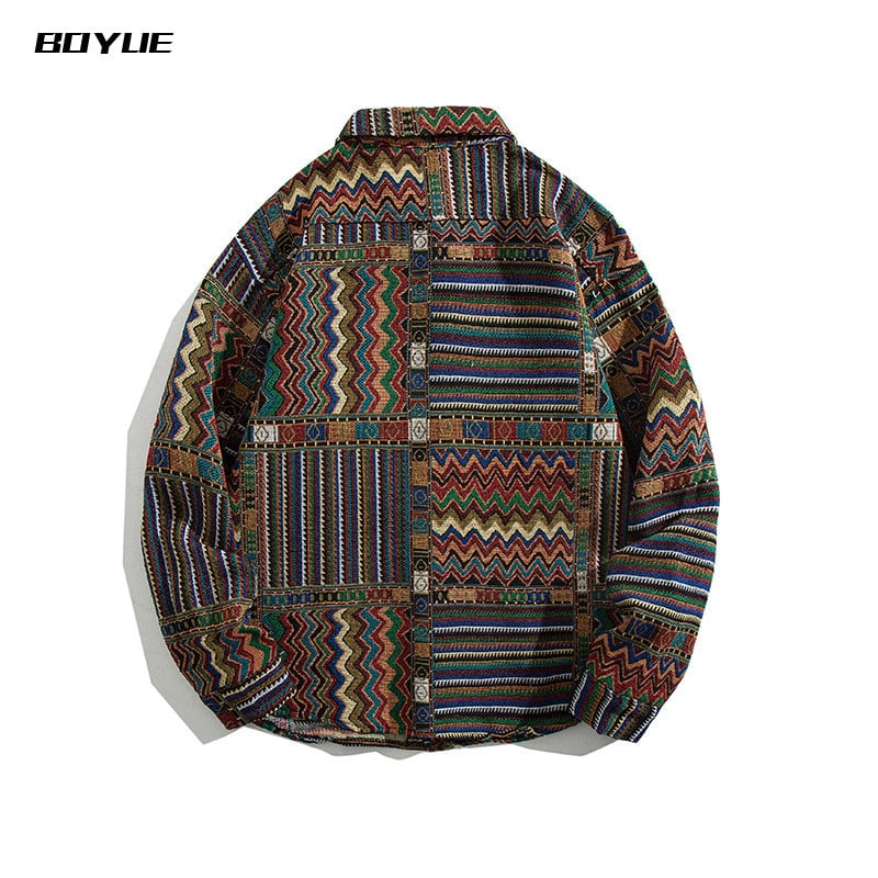 [BOYUE Leeds] ★Ethnic style shirt★ Long sleeve shirt tops Unisex ML XL 2XL 3XL Unique and easy to match