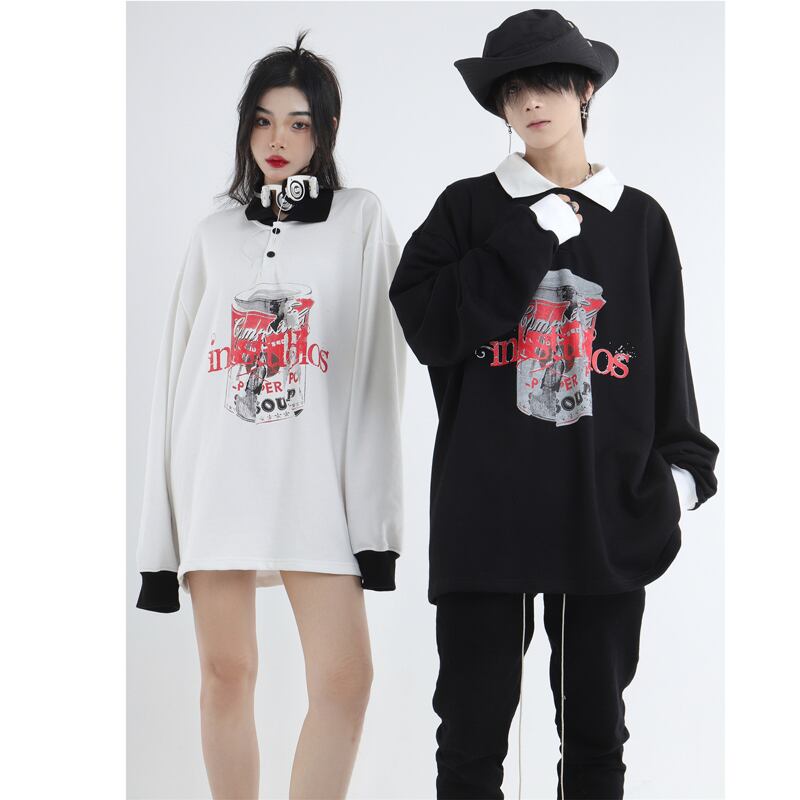 [Istudios Series] ★Tops★ 2color POLO neck black white long sleeve tops spring clothes S M L XL