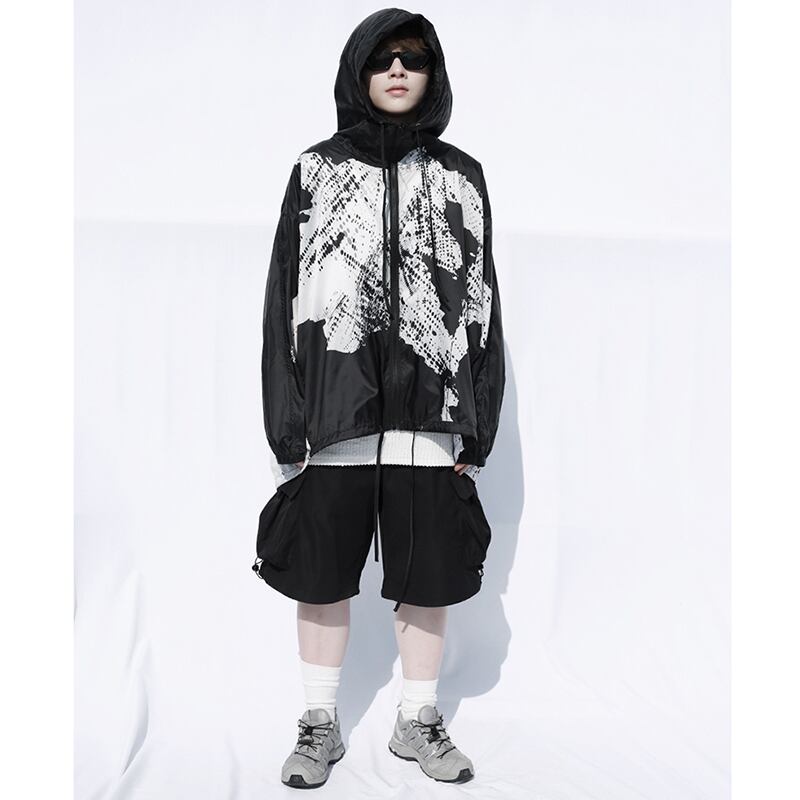 [SIN87 Series] ★UV protection★ UPF50+ Sun protection Cooling protection Thin outerwear Loose fit Unisex Men's Black Original