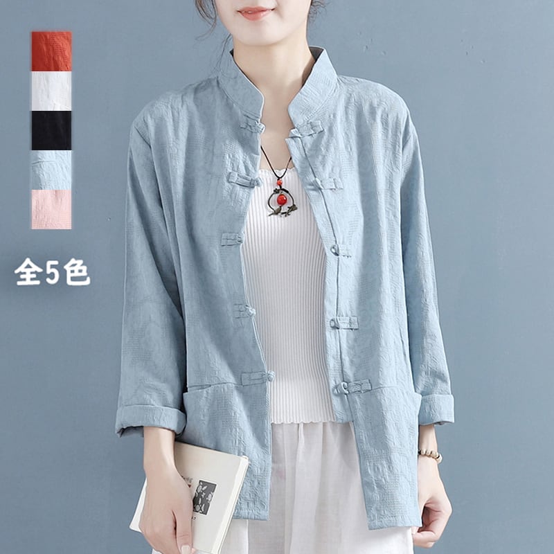 [Qing Series] All 5 colors, Chinese style tops, shirts, cotton linen, loose, Tang style, retro style, Chinese clothes, simple