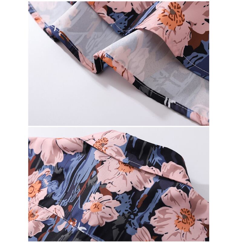 [TRAVEL ISSUANCE series] ★Retro shirt★ Floral pattern shirt, unisex, men's, beach, travel, photography, blue, cute, easy to match