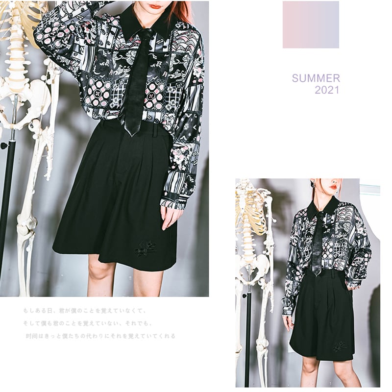 [Kokaisha --- Marquetry Series] ★Shorts★ Shorts Bottoms Embroidery Black Black Slimming Easy to match