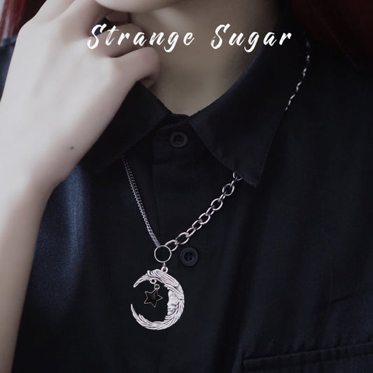 [Monster Sugar Series] ★Necklace★ 3 Types Women's Accessories Star Moon Snake Unisex Men's Easy to Match