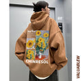 Load image into Gallery viewer, [GEBOXUAN Series]★Parker★ 7color Regular type or brushed lining type Tops Suede Oil painting style Sunflower Unisex Men's
