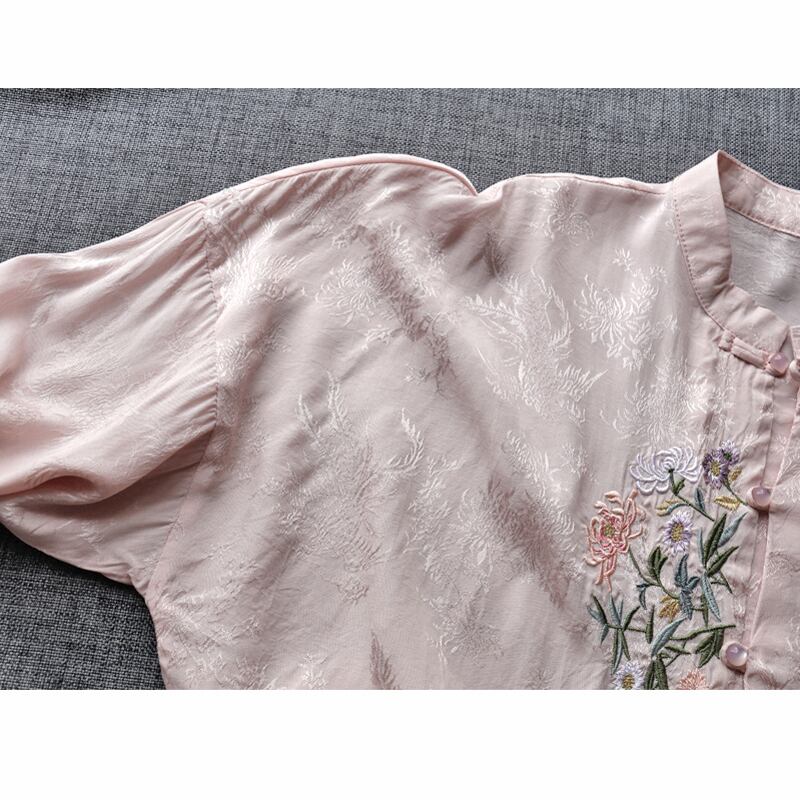 [Qing Series]★China style tops★ 4color shirt, summer clothes, spring clothes, embroidery, long sleeve shirt, improves temperament, cute