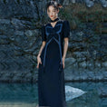 Load image into Gallery viewer, [Big Blue Dragon Series] ★China style dress★ Original butterfly unique design black black long length
