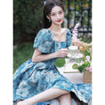 Load image into Gallery viewer, [MILA Series] ★Party Dress★ One Piece Oil Painting Style Coming of Age Ceremony Photography Wedding Blue Blue 7 Sizes
