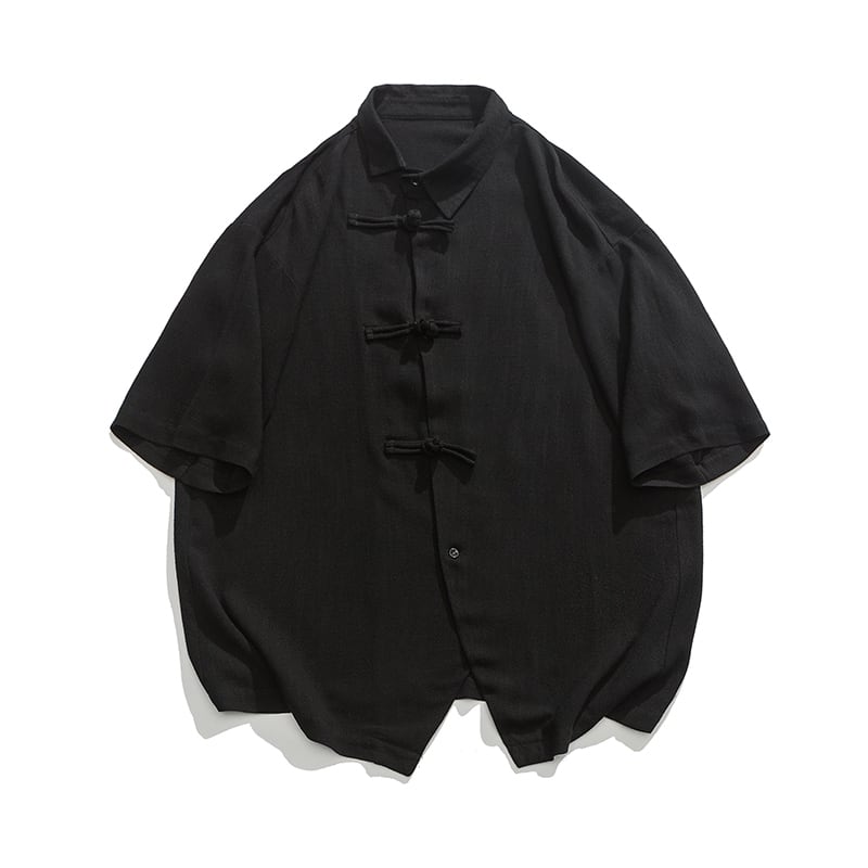 [MMstudios series]★China style shirt★ Tops 3color Unisex Men's Large size Plain Black Red