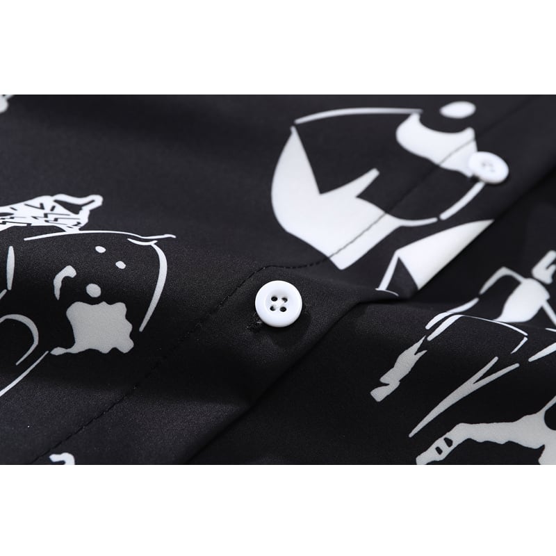 [BEAT BOY Series]★Shirt★ Tops Spring Clothes Thin ML XL 2XL Unisex Men's Retro Black Black