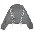 Load image into Gallery viewer, [Nekogan Series]★Sweater★ 2color Black or Gray Tops V-neck Fluffy Loose Black Date Cute
