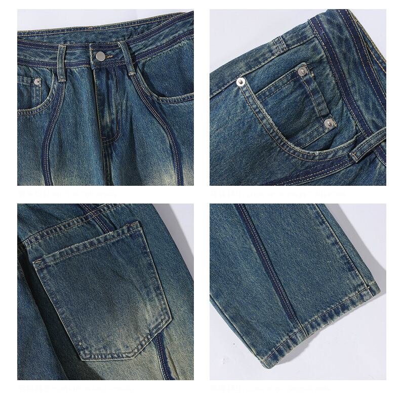 [BIGEMAN series] ★Denim pants★ Bottoms pants men's large size gradation blue blue