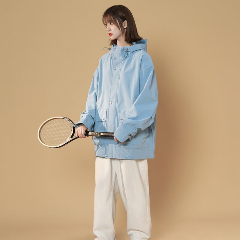 [Fujiiman Series]★Jacket★ 2color outerwear unisex men's blue gray green casual blue gray