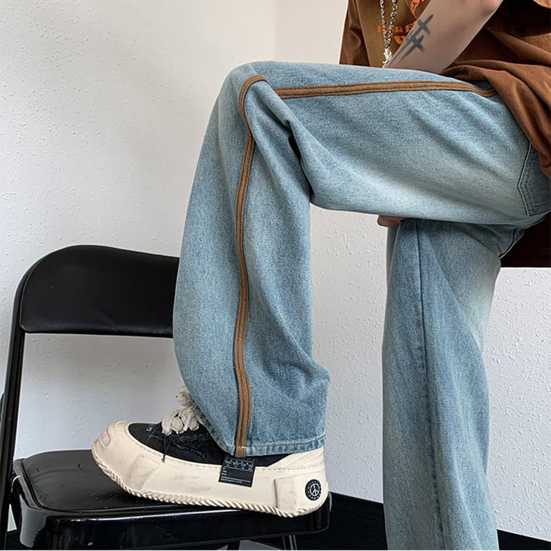 [V37 Series]★Denim pants★ 3color bottoms pants unisex men's blue black simple