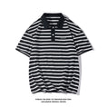 Load image into Gallery viewer, [BIGEMAN Series]★Polo shirt★ Tops 2color Unisex Men's Large size Striped pattern Horizontal stripes
