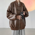 Load image into Gallery viewer, [YOULIN Series]★Jacket★ 3color PU Unisex Men's Large Size Cool Black Beige Dark Brown
