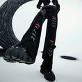 Load image into Gallery viewer, [chicsky---Kurono Series] ★Casual Pants★ Bottoms Black Black Chain Rose SML Slimming Wear
