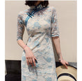 Load image into Gallery viewer, [Aishoyu Series] ★Cheongsam dress★ Sexy dress lace cheongsam large size openwork year-end party
