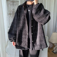 Load image into Gallery viewer, [Tetsusho Series]★Shirt★ 3color Tops Plaid Unisex Men's Autumn Clothes Black Blue Beige
