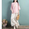 Load image into Gallery viewer, [Qing Series]★Chinese style tops★ 4color Chinese style shirt, Chinese clothes, summer clothes, Chinese clothes, Tang clothes, blue, white, pink
