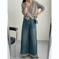 Load image into Gallery viewer, [Togawa Series] ★Denim Pants★ Gaucho Pants Trousers Bottoms Wide Pants Blue Blue ML
