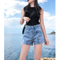 Load image into Gallery viewer, [Flower Series] ★Shorts★ Shorts Pants Denim 2color Easy to match Summer SML Blue Black
