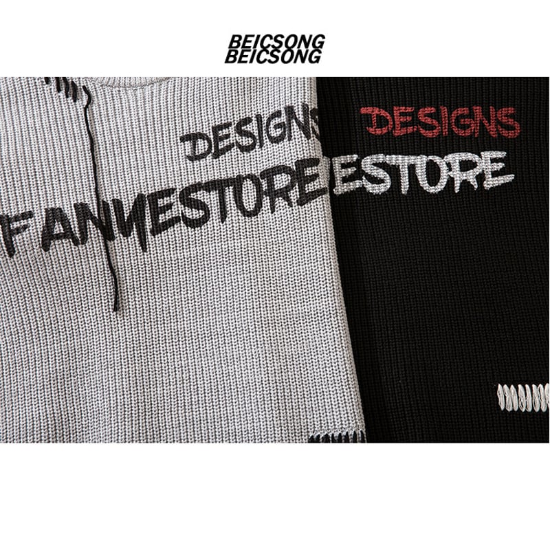 [BEICSONG Teacher Series] ★Sweater★ 2color Unisex Men's Skull Black Gray ML XL 2XL