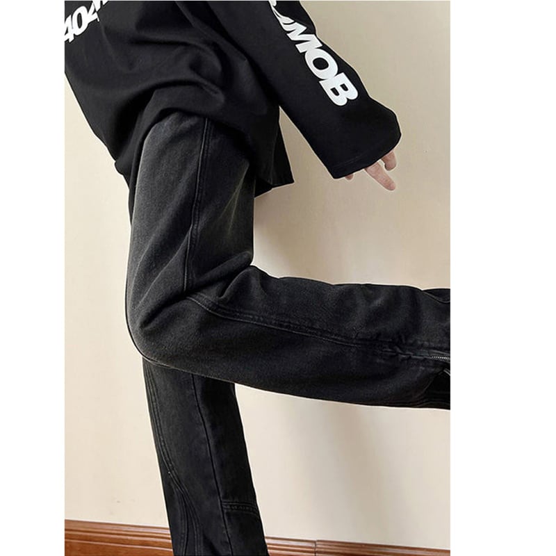 [PPG Series]★Trousers★ Denim pants 2color Unisex Men's Slimming Black Yellow Fashion