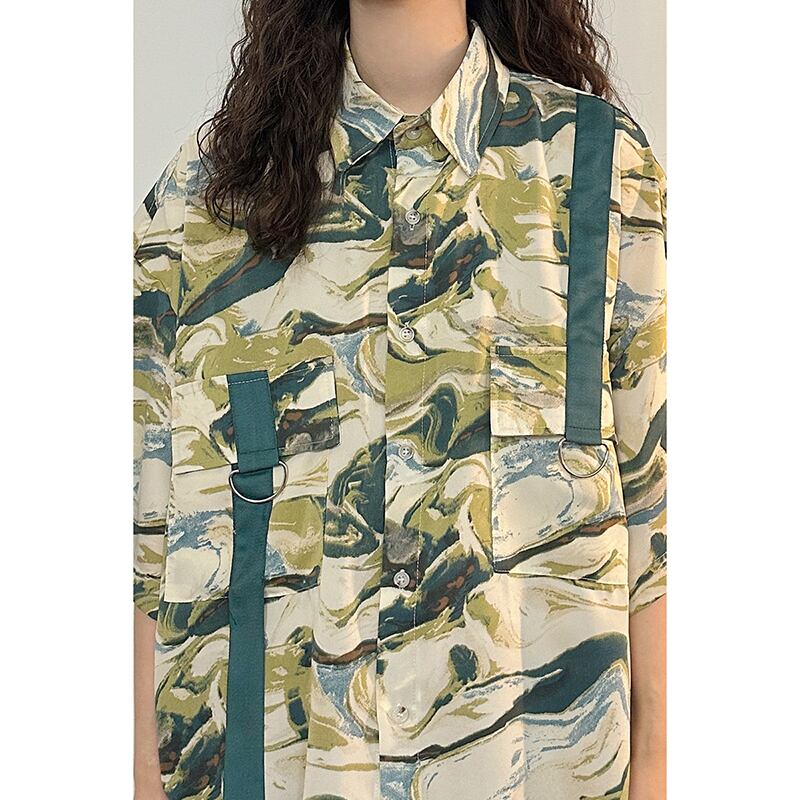 [UATONLINE Series]★Shirt★ Tops Print Fashion Unisex Men's Summer Clothes Cute Short Sleeve Shirt