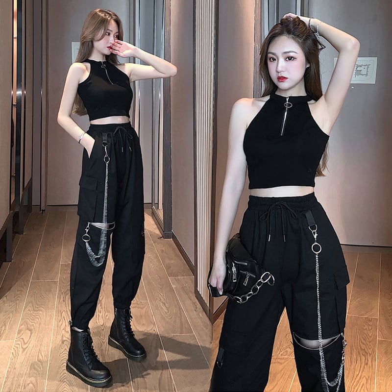 [DUOMIAOTU Series]★Camisole★ Tank Top Women's Black Black Fashion Slimming