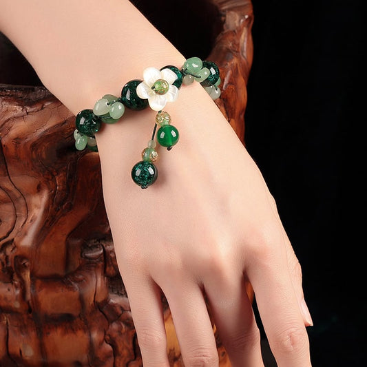 [Loulan Guest Series] ★China Style Bracelet★ Bracelet Women's Accessories Flower Green Ethnic Style