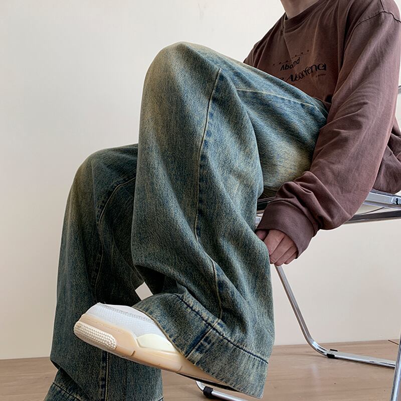 [NANSHI Series]★Denim Pants★ Bottoms Pants Unisex Men's Simple Easy to Match Blue Blue