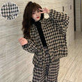 Load image into Gallery viewer, [Myojo Girl Series] ★China style setup★ 2-piece set Chinese clothes, improved Tang clothes, plaid pattern, thick autumn clothes, winter clothes ML XL 2XL
