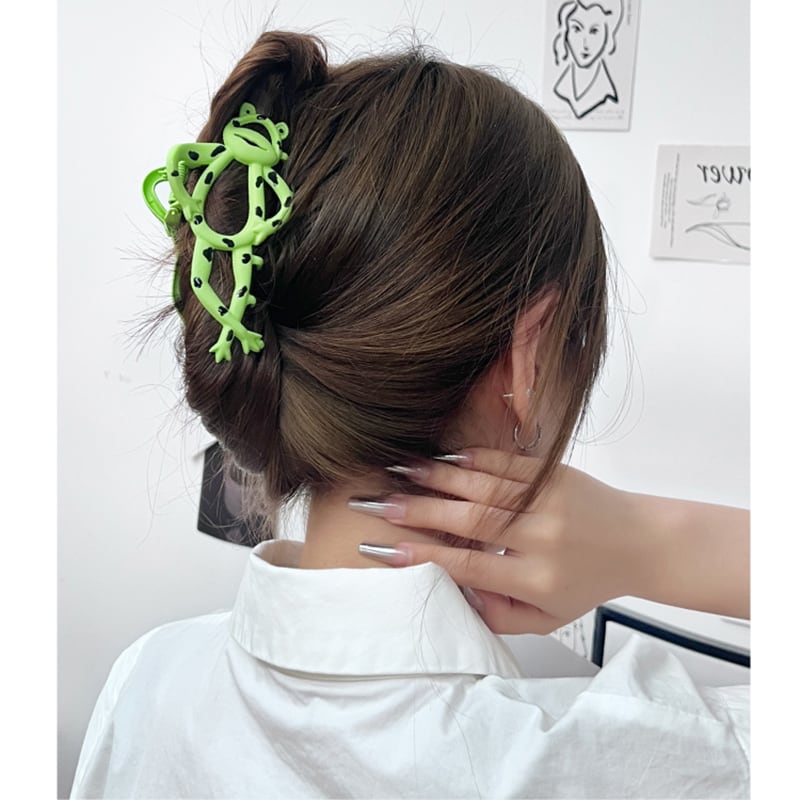 [KANSAI Series] ★Hair Ornament★ Hair Clip Accessory Accessory Cartoon Frog Green Stylish Large Bun Hair