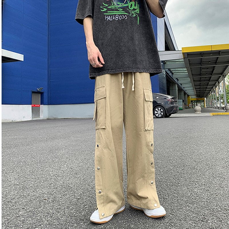 [Ushiomiomi Series] ★Casual Pants★ 3color Pants Bottoms Simple Unisex Men's Green Black Light Brown