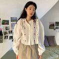 Load image into Gallery viewer, [LIANGLIANG Series]★Shirt★ 2color Embroidery Floral Tops Long Sleeve Shirt Improves Temperament Cute Easy to Match
