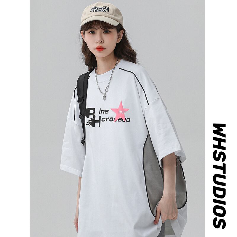 【SHUILAINSHIシリーズ】★Tシャツ★ 3color トップス 男女兼用 メンズ 夏服 半袖Tシャツ ファッション