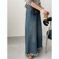 Load image into Gallery viewer, [Togawa Series] ★Denim Pants★ Gaucho Pants Trousers Bottoms Wide Pants Blue Blue ML
