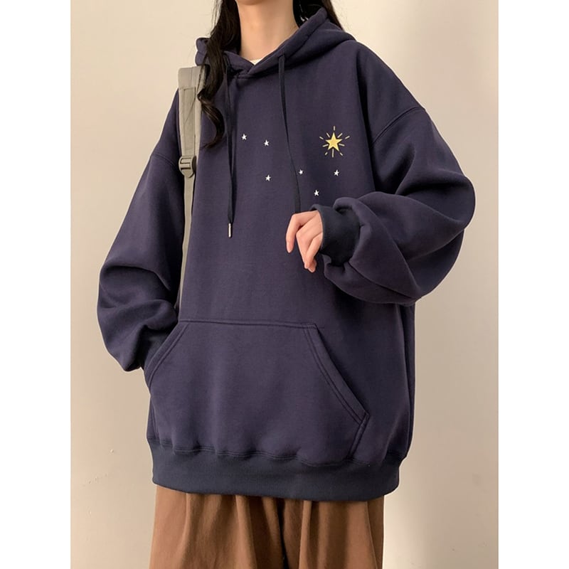 [SENSU Series] ★Parker★ Fleece lining 3color tops thick unisex men's star star pattern warm autumn/winter clothes