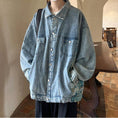 Load image into Gallery viewer, [HUICHUN Series]★Denim jacket★ 2color jacket oil painting style outerwear switching unisex men's large size
