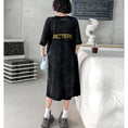 Load image into Gallery viewer, [YIDAO Series] ★T-shirt dress★ Print retro loose casual summer clothes black black
