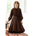 Load image into Gallery viewer, [Shokensho Series]★Setup★ 2-piece set JK style dress + cloak date retro SML XL cute
