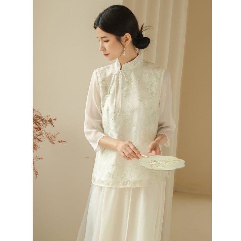 [Creative Series]★Chinese Style Shirt★ Short Sleeve Shirt Summer Clothes Elegant Chinese Clothes Tang Suit Retro S M L XL