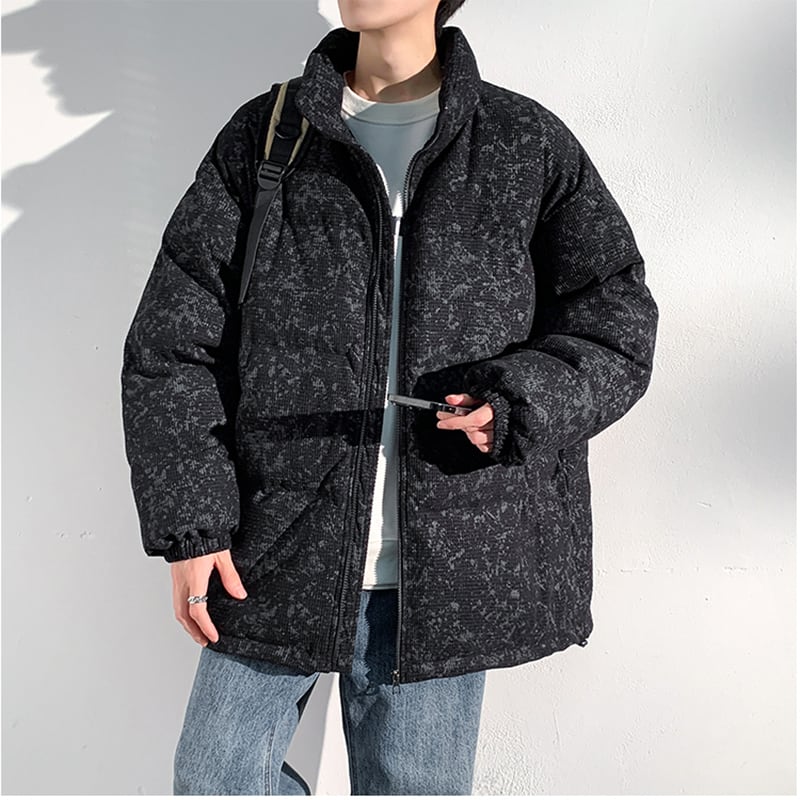 [DUFENG Series] ★Cotton coat★ 3color outer winter coat unisex men's large size green black blue