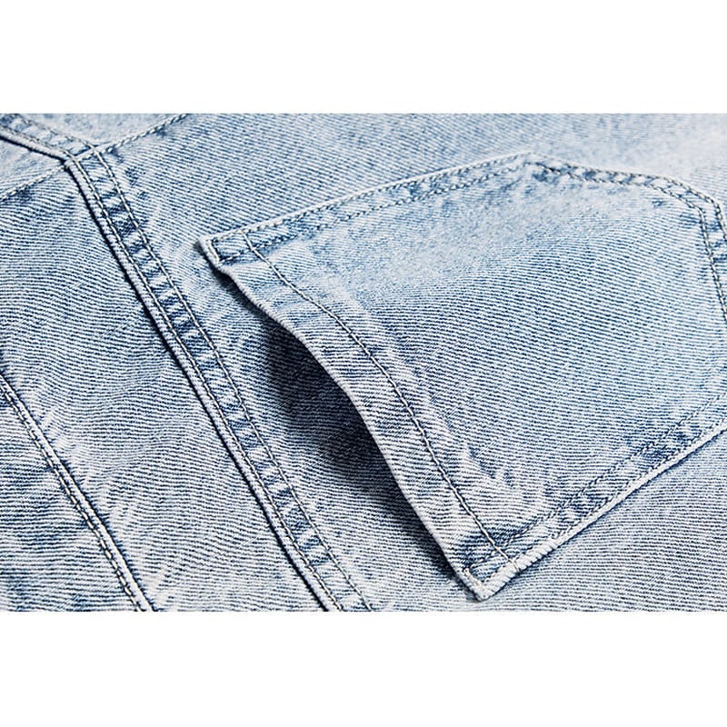 [REHUOJIALI Series] ★Denim Pants★ Embroidery Bottoms Trousers Women's Blue Blue Large Size