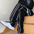 Load image into Gallery viewer, [NANSHI Series]★Casual Pants★Bottoms Unisex Men's Large Size Vertical Stripes Black
