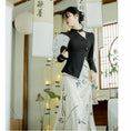 Load image into Gallery viewer, [Ink Year Flower Series] ★Chinese style setup★ 2-piece set Ink pattern, slimming, Chinese clothes, date, SML, commuting, photography
